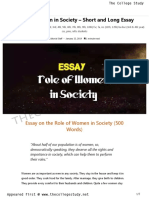 20 Role of Women in Society - Short and Long Essay - The College Study PDF