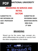 Branding in Service and Retail Sector: Jaipur Naitional University