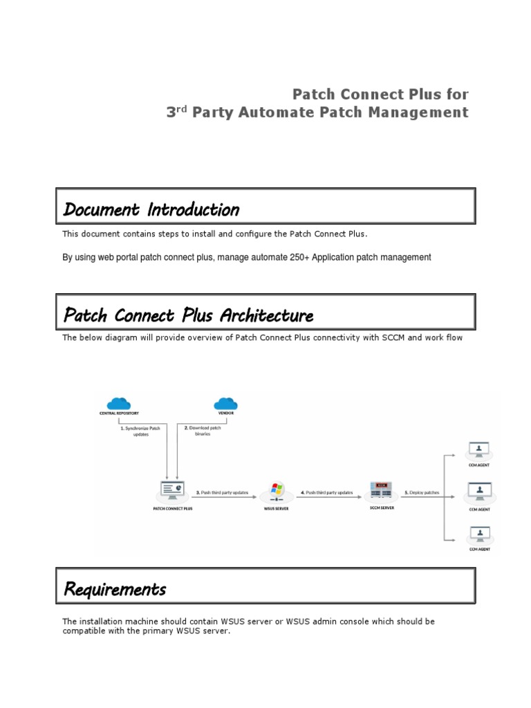 Document Introduction: Patch Connect Plus For 3 Party Automate Patch ...
