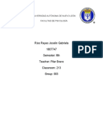 Ríos Reyes Jocelin Gabriela 1807747 Semester: 6th Teacher: Pilar Bravo Classroom: 213 Group: 003