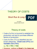 Theory of Costs: Short Run & Long Run