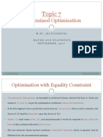  Constrained Optimisation