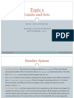 Limits and Sets: Topic 1