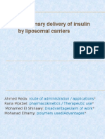 Pulmonary Delivery of Insulin by Liposomal Carriers