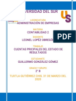 Cuentas Pricipales Del Estado de Resultados