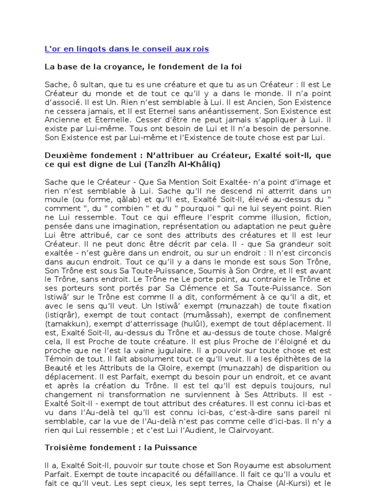 Fondements de la foi et de la création | PDF | Âme | Mahomet