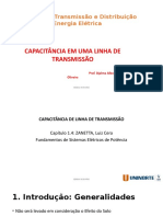 1 - Transmissão e Distribuição de Energia Elétrica - Capacitância em Uma Linha de Transmissão