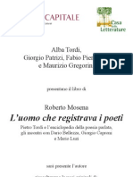 14 gennaio 2011Roma Presentazione L'uomo che registrava i poeti di Roberto Mosenainvito