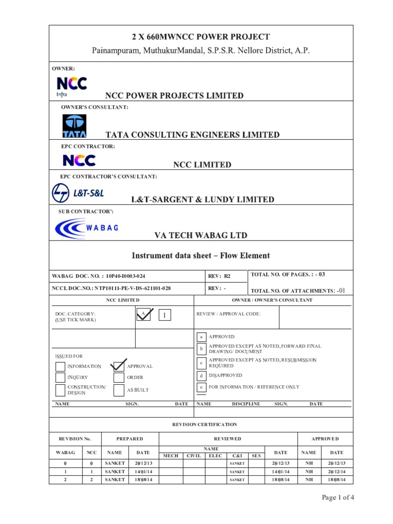 Npt Pe V Ds 028 Datasheet Of Flow Element Rev 02 Pdf