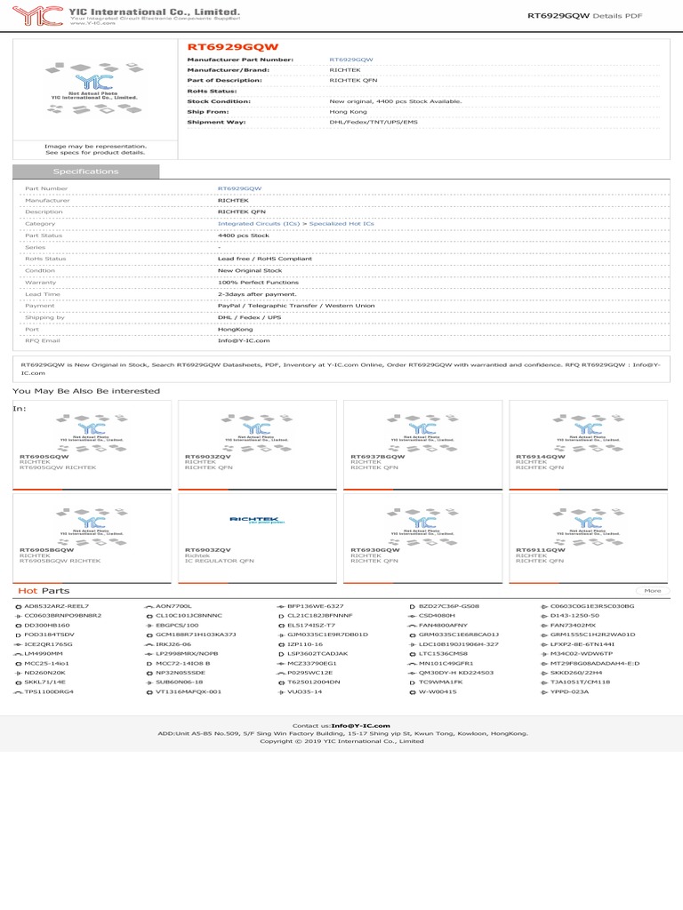 2pcs/lot Rt6929gqw Rt6929 Qfn In Stock - Integrated Circuits - Foto 3