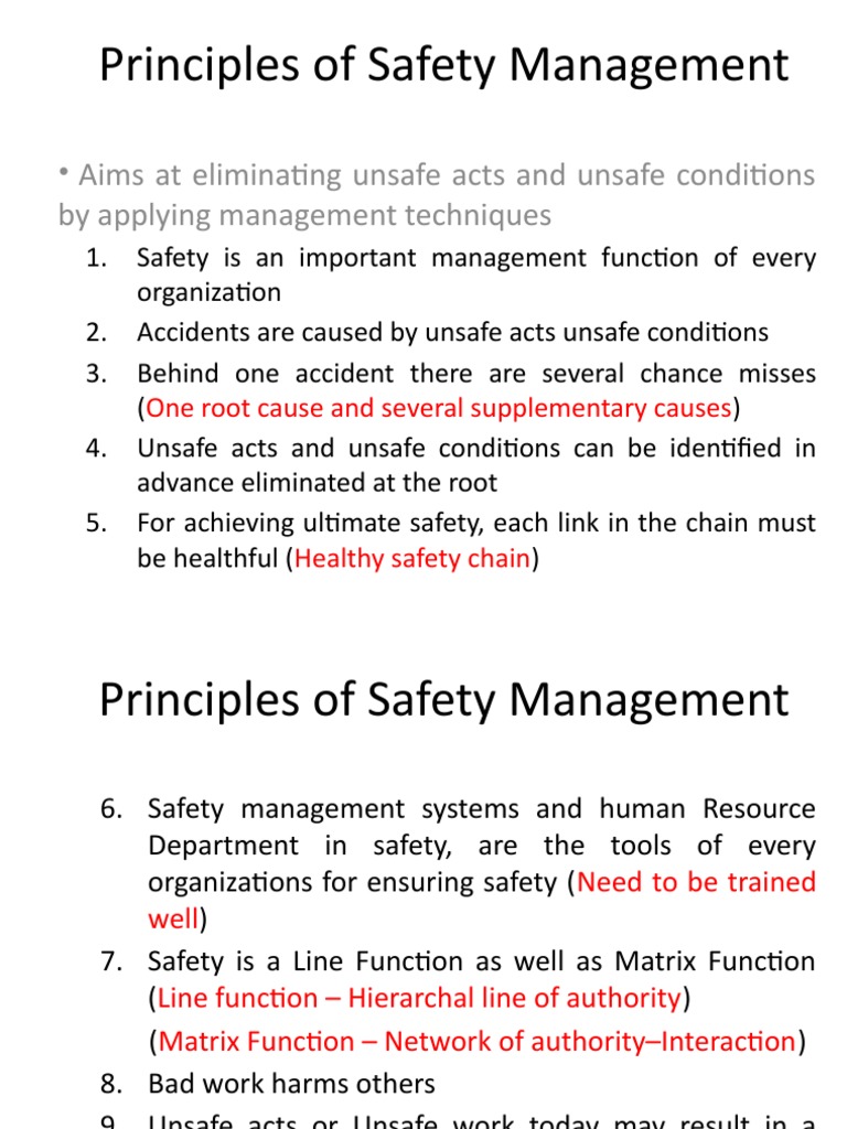 Principles of Safety Management Explained | PDF