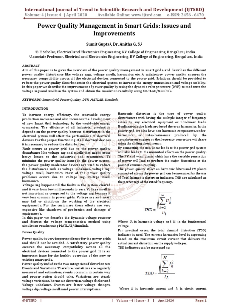 Power Quality Management in Smart Grids | PDF | Power Inverter ...