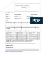 Green Coffee Inspection / Grading Sheet