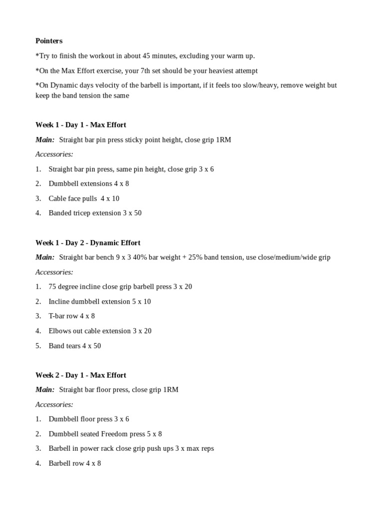 8-Week Conjugate Bench Program | PDF | Individual Sports | Hobbies