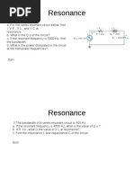 Problem Set Resonance