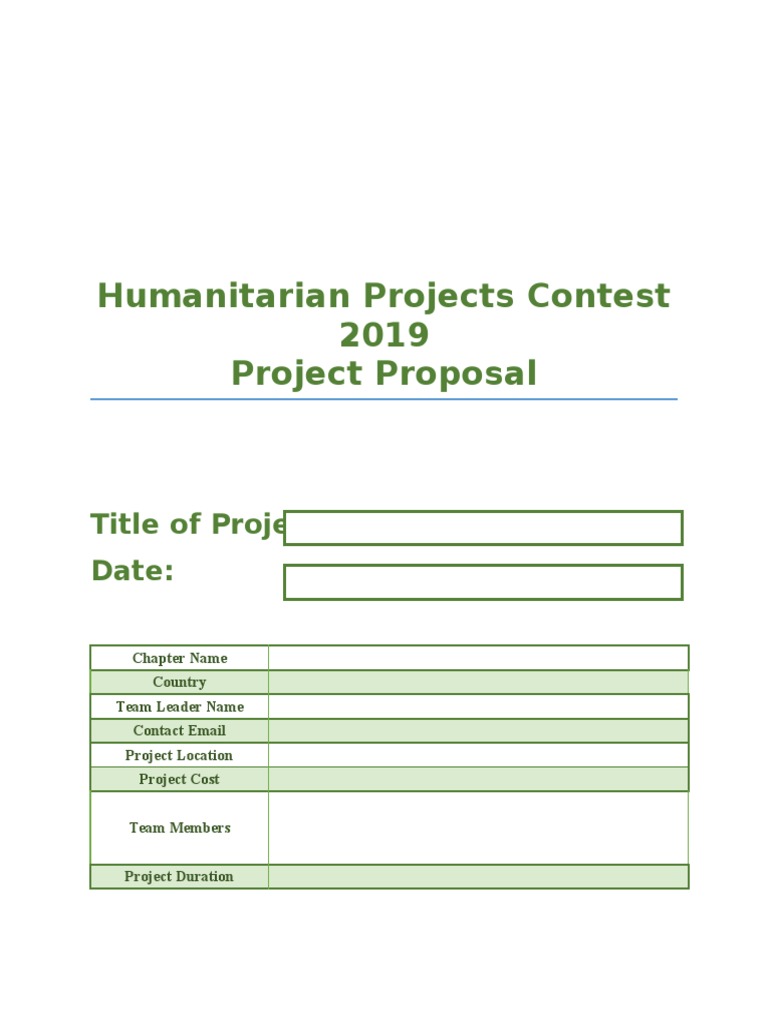 Proposal Template IEEE Humanitarian Projects Contest 2019 PDF