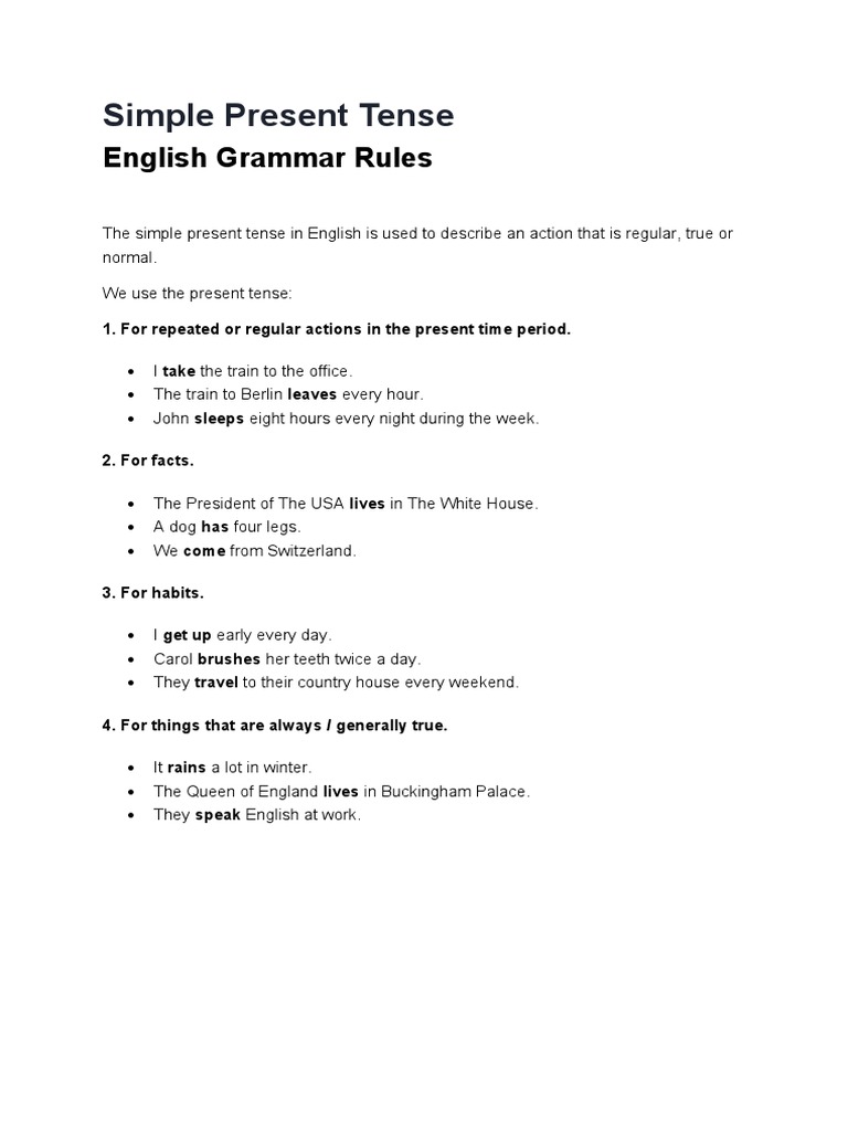 Simple Present Tense Explained | PDF | Verb | English Language