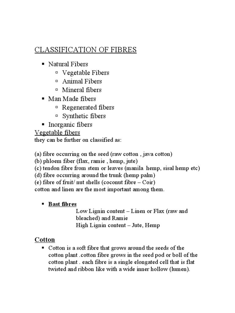 Comprehensive Fibre Classification Guide | PDF | Fibers | Rayon