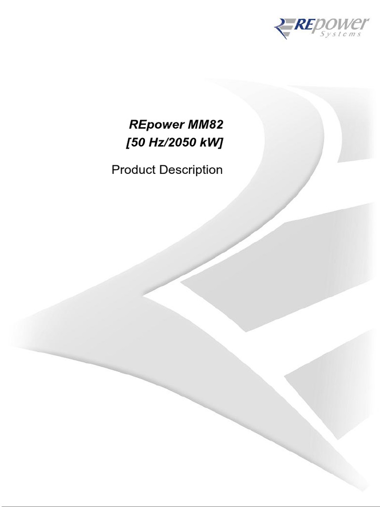 Repower Mm82 (50 Hz/2050 KW) : Product Description | PDF | Electrical ...