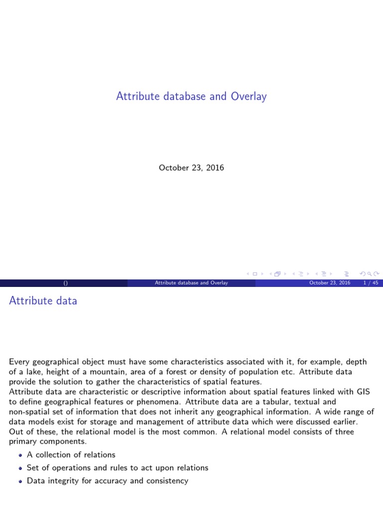 Attribute Database and Overlay: October 23, 2016 | PDF | Geographic ...