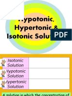 Hypotonic, Hypertonic & Isotonic Solutions