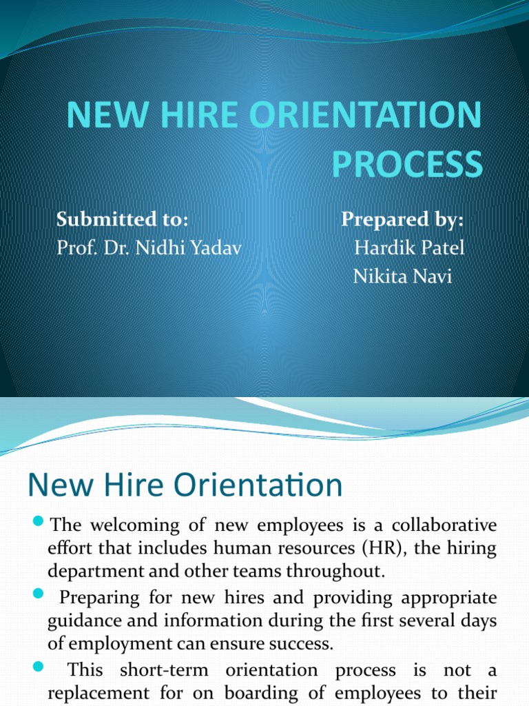 New Hire Orientation Process Overview | PDF | Employment | Applied ...