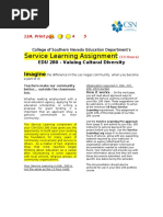 Service Learning Assignment: Imagine