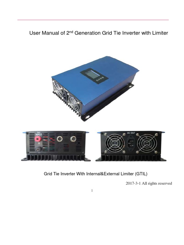 2nd Gen Grid Tie Inverter Manual | PDF | Power Inverter | Electrical ...