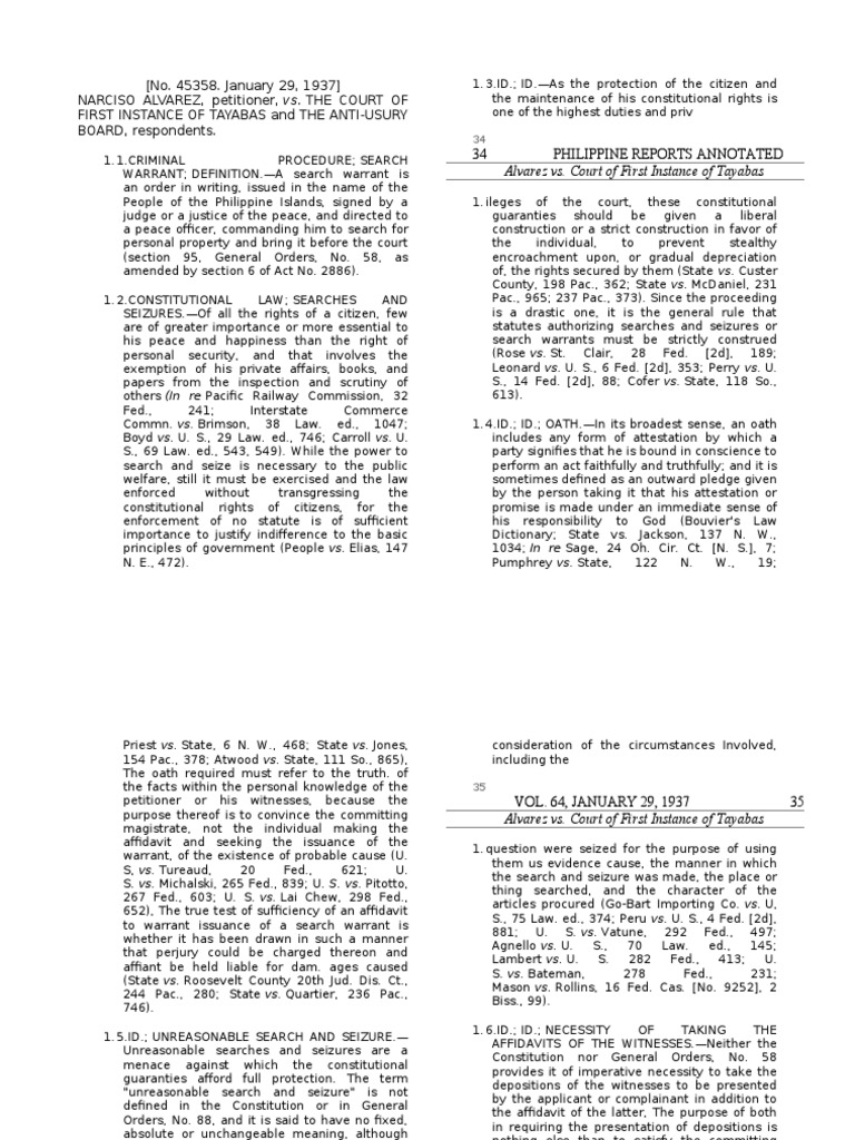 Search Warrant Legality in Criminal Cases | PDF | Search And Seizure ...
