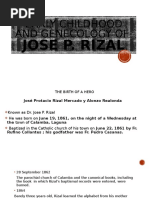 EARLY CHILDHOOD AND GENECOLOGY OF Jose P. Rizal