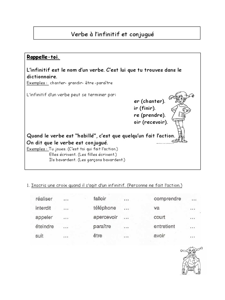 C est Quoi Un Verbe à L infinitif Verbe A L Infinitif Et Verbe Conjugue PDF | PDF | Verbe | Grammaire