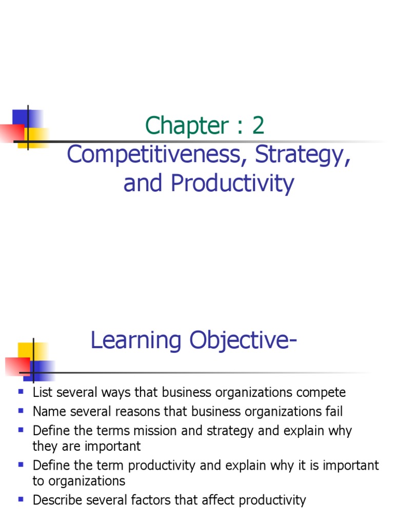 Competitiveness, Strategy, and Productivity | PDF | Strategic ...