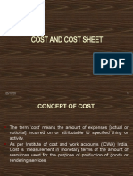 Cost and Cost Sheet