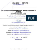 Language Testing: Oral Skills The Influence of Peer Feedback On Self-And Peer-Assessment of