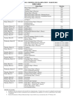 Time Table Isc 2011