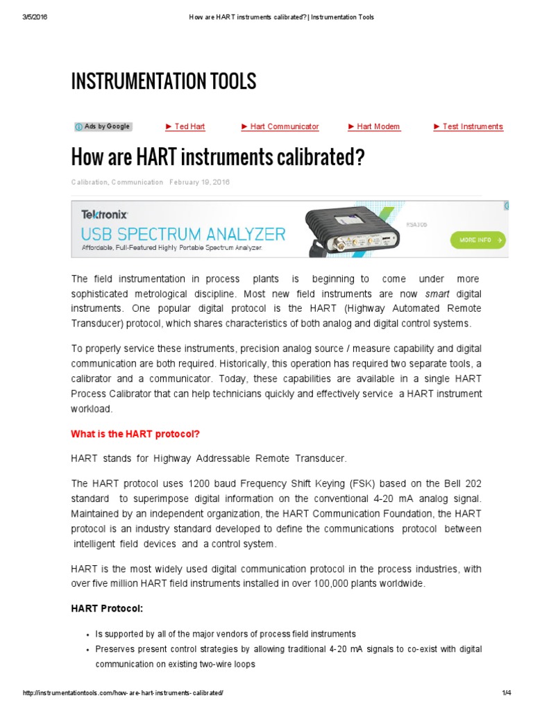 How Are HART Instruments Calibrated - Instrumentation Tools PDF | PDF ...