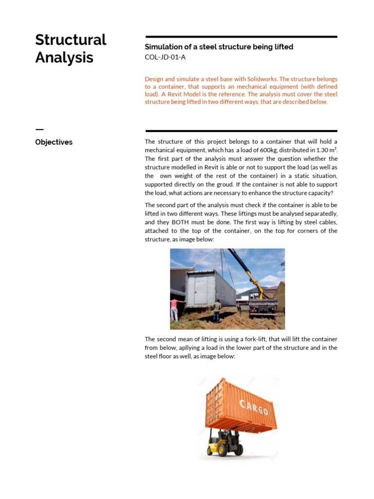 SolidWorks Analysis of Container Structure | PDF | Forklift | Simulation