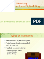 Inventory Management and Scheduling: An Inventory Is A Stock or Store of Goods