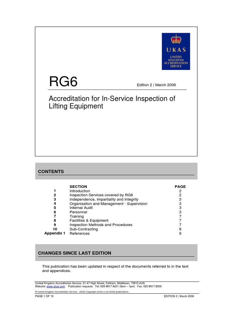 UKAS RG6 Edition 2 Mar 06 | PDF | Nondestructive Testing | Evaluation