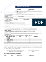 Health Declaration Form