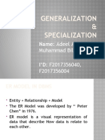 Generalization & Specialization Dbms