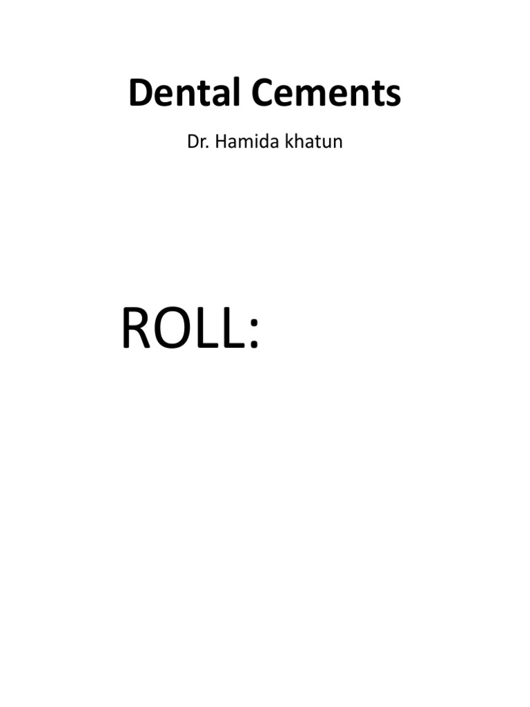 Dental Cements Final PDF Zinc Oxide Chemical Substances