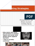 Marketing Strategies: Presentation By: Shalu Kumari Kritika Baria