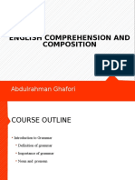 English Comprehension and Composition: Abdulrahman Ghafori