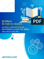IRES - ACCESUL COPIILOR SCOLARI DIN ROMANIA LA EDUCATIE ONLINE - Studiu National - Aprilie 2020