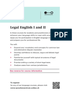 Legal English I and II: See Reverse For Course Information
