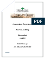 Accounting Department: Internal Auditing Siham Alawi 1161599