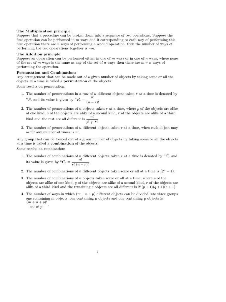 An Introduction to the Multiplication Principle, Addition Principle ...