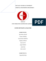 Zone Settling Analysis: Middle East Technical University Environmental Engineering Department