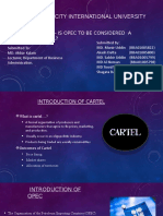 Port City International University: Topic:-Is Opec To Be Considered A Cartel?